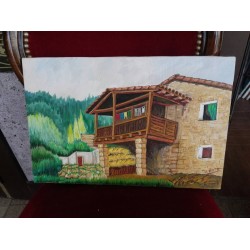 Малка картина масло на платно Испания - 3810